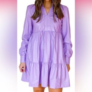 NEVER WORN faux leather karlie babydoll dress